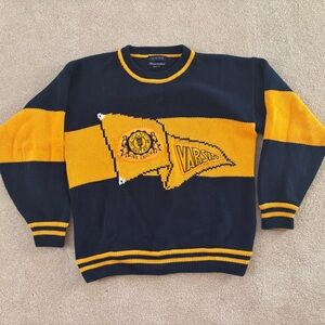 Gant Blue and Yellow Crewneck Sweater with Collegiate Design